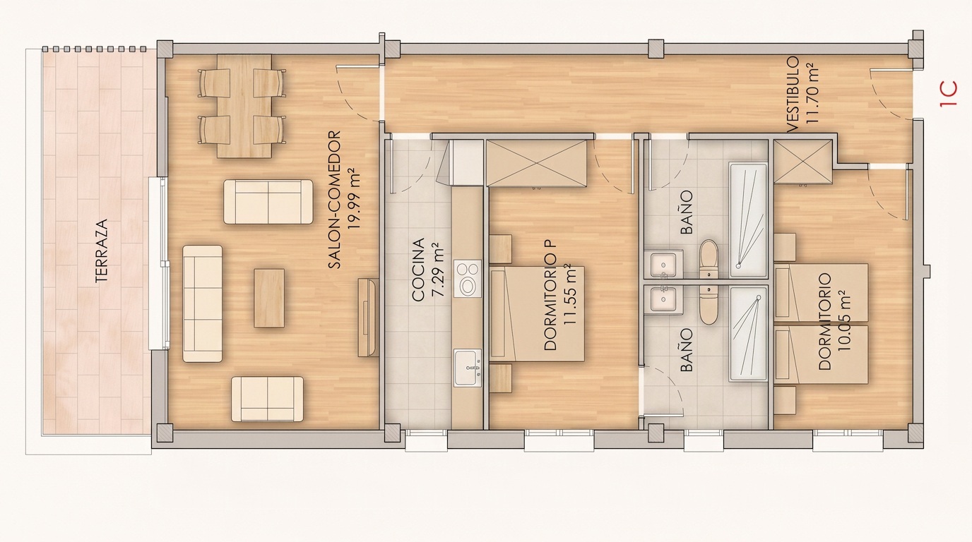 1C Plano vivienda 1C