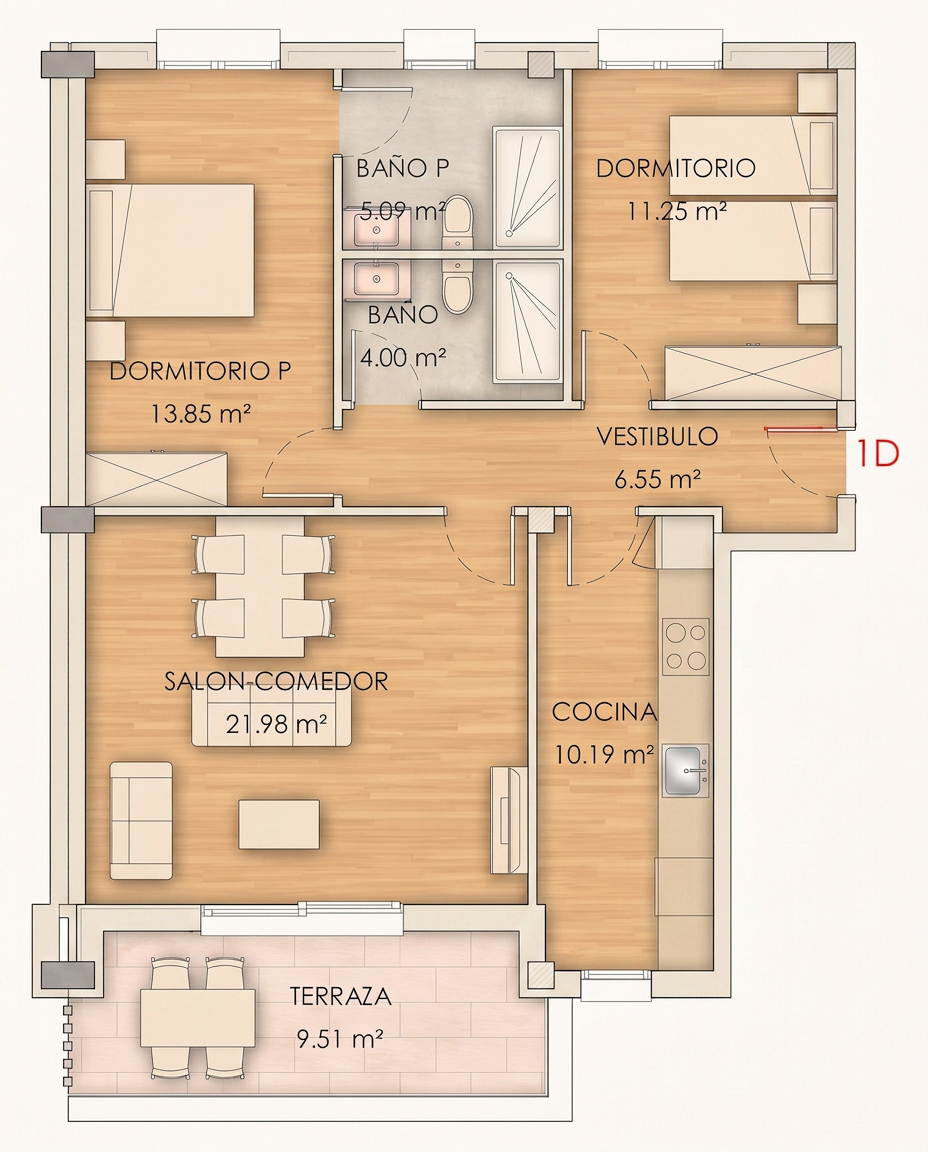 1D Plano vivienda 1D