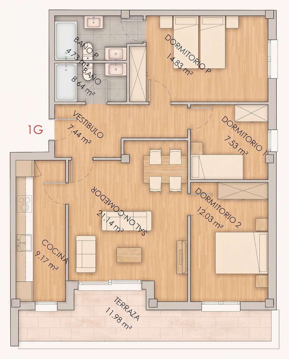 Plano vivienda 1G