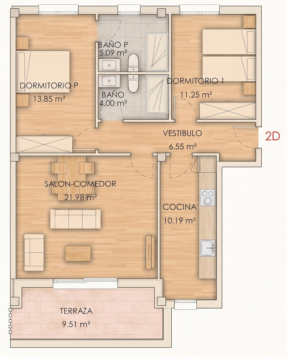 2D Plano vivienda 2D
