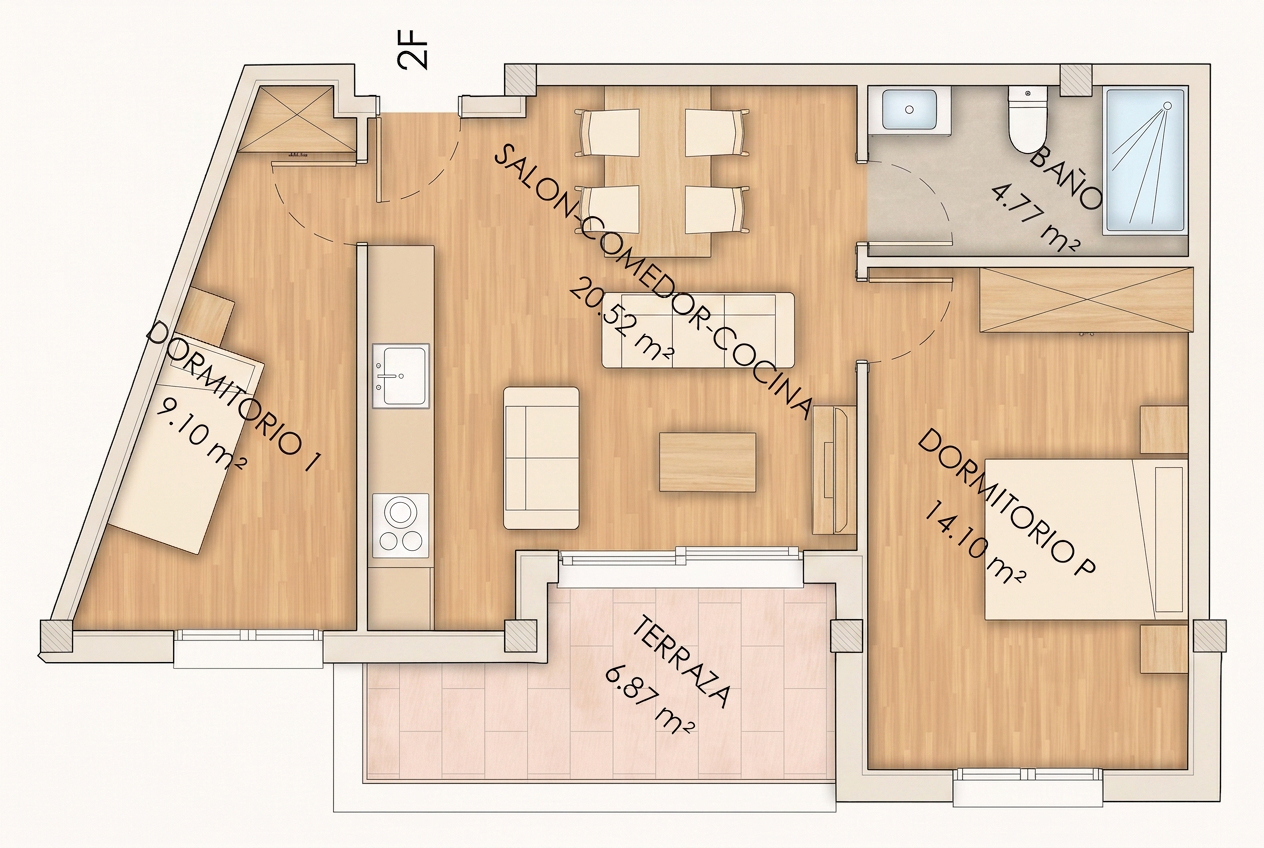 2F Plano vivienda 2F