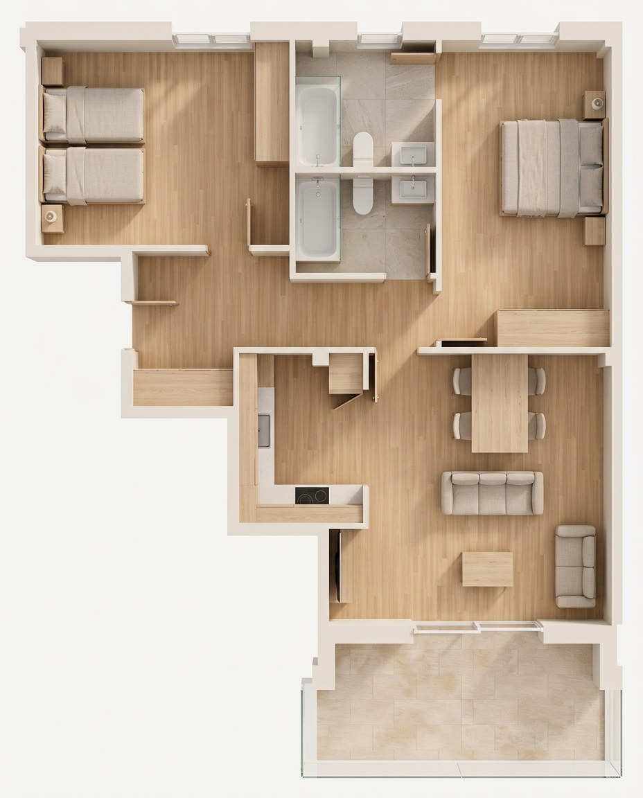 3B3D Render 3D vivienda 3B