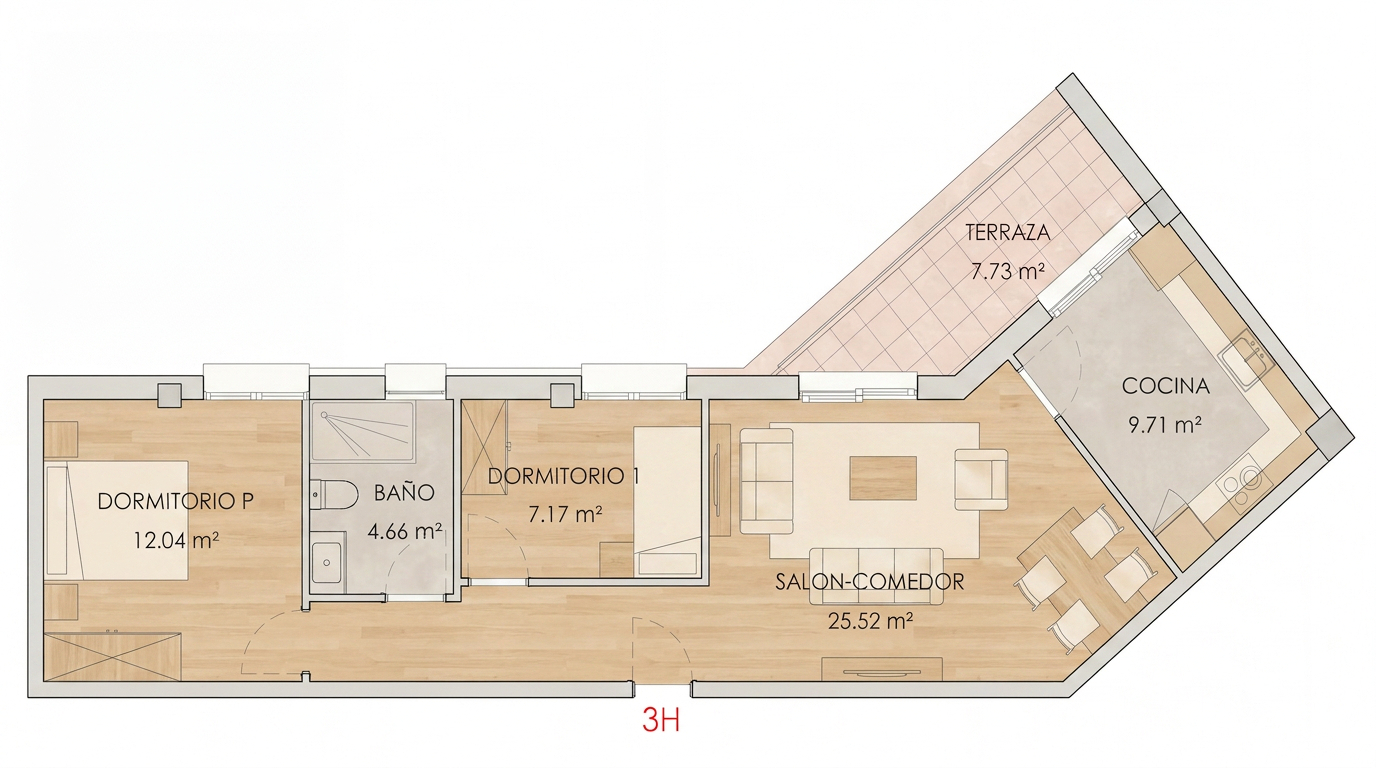 3H Plano vivienda 3H