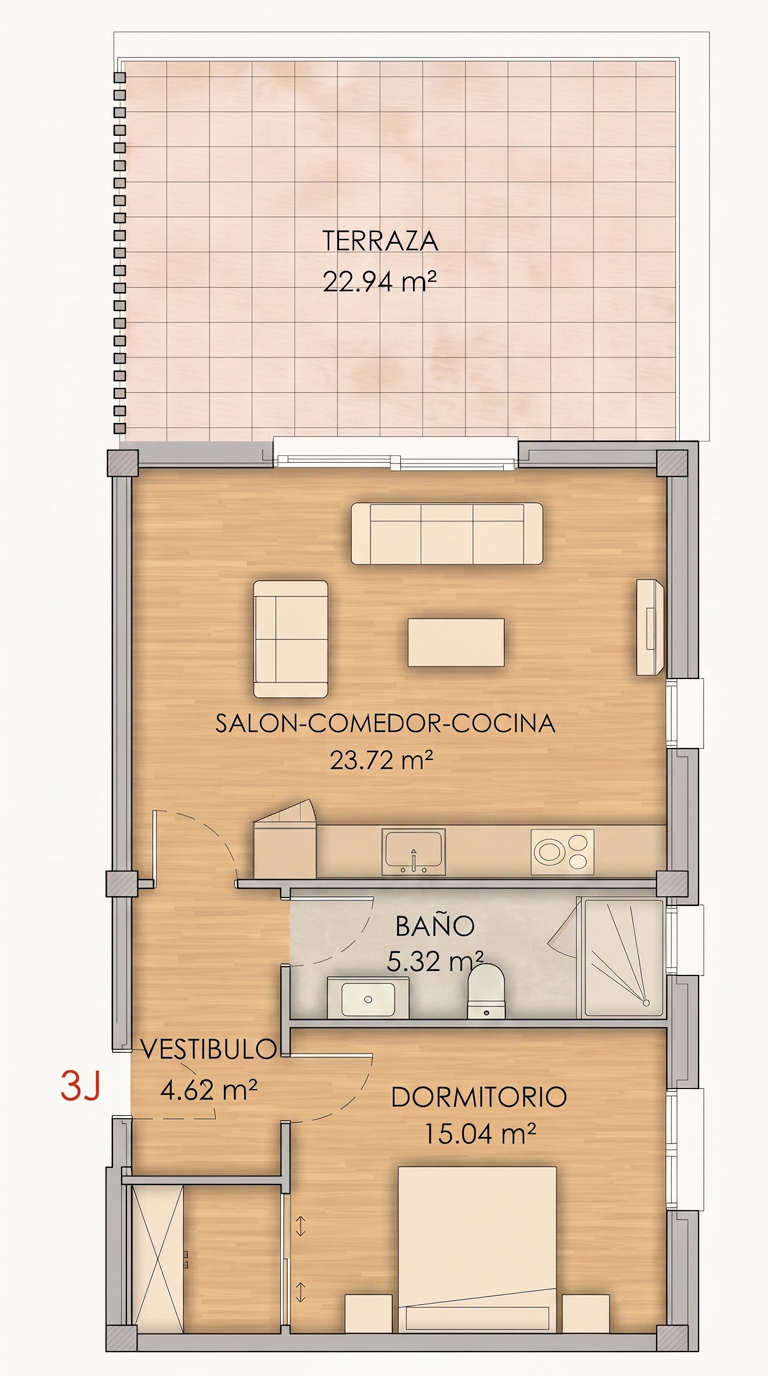 3J Plano vivienda 3J