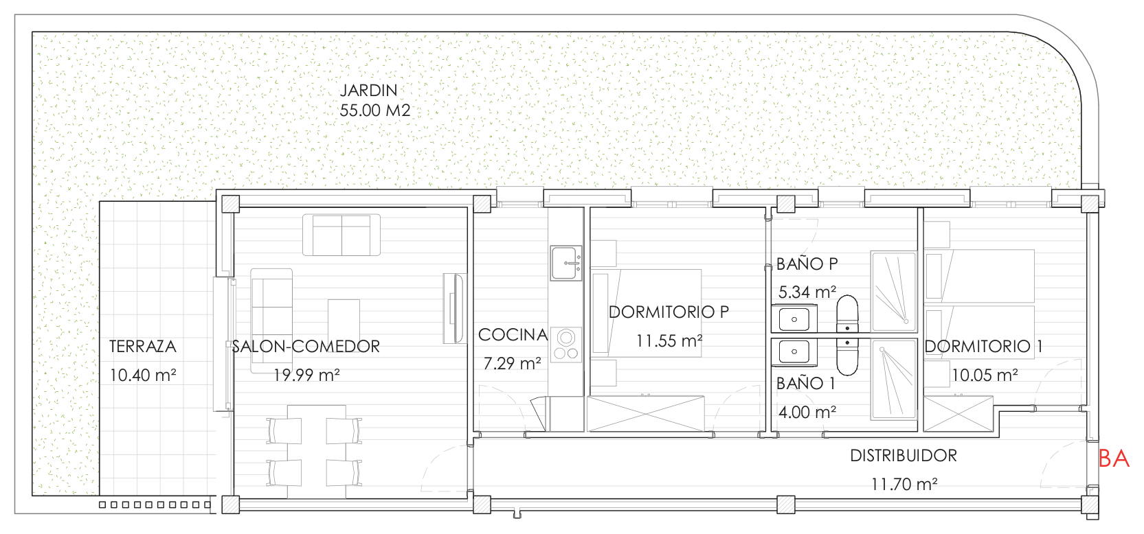 Plano vivienda BA Plano de distribucion de la vivienda BA